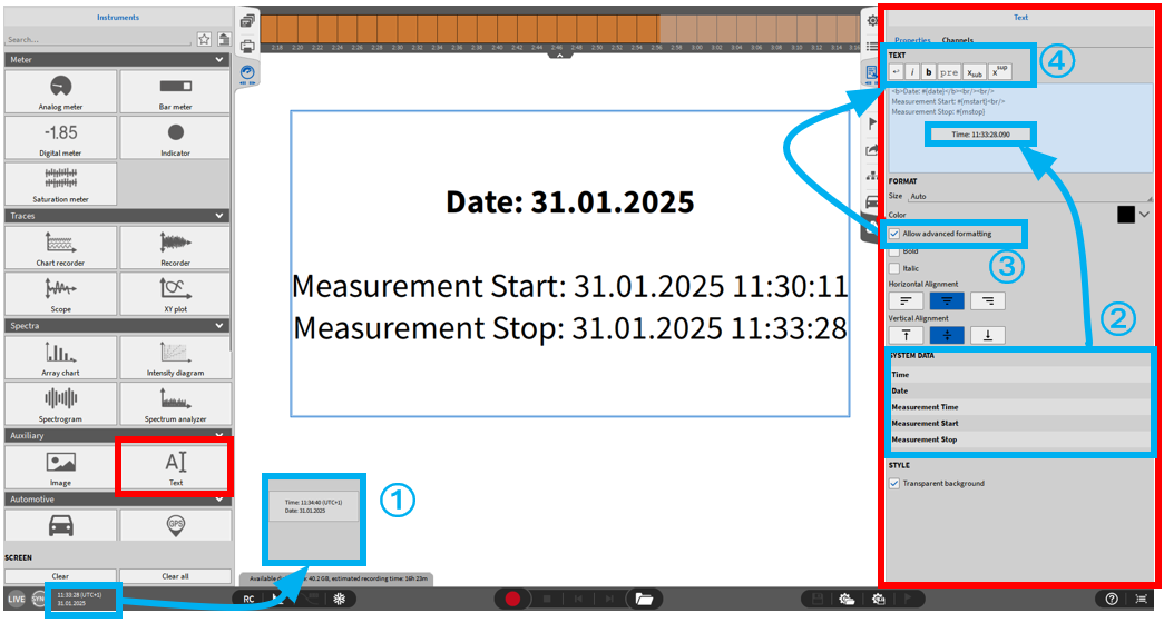 Text instrument – overview